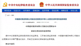 出事了！中國建材集團高管涉嫌違紀被查！